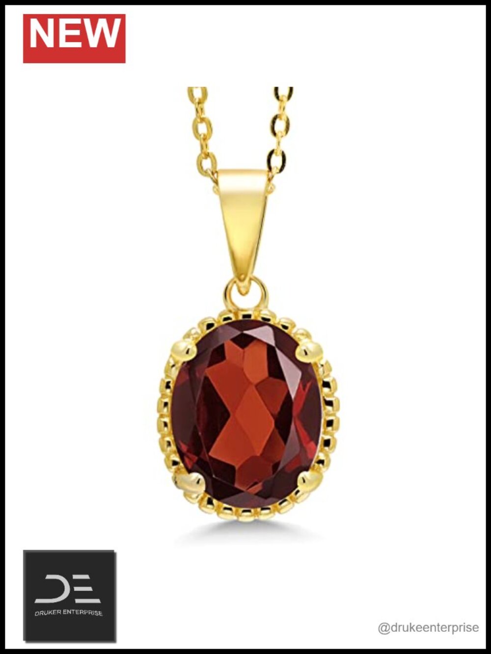 Oval Gemstone Birthstone Pendant Necklace 925 Sterling Silver 18" Chain Women
